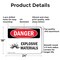 Signmission Explosive Materials Danger Sign, Aluminum, 24in W x 18in L, 2PK OS-2PACK-DS-A-1824-L-1210 - alternate 5